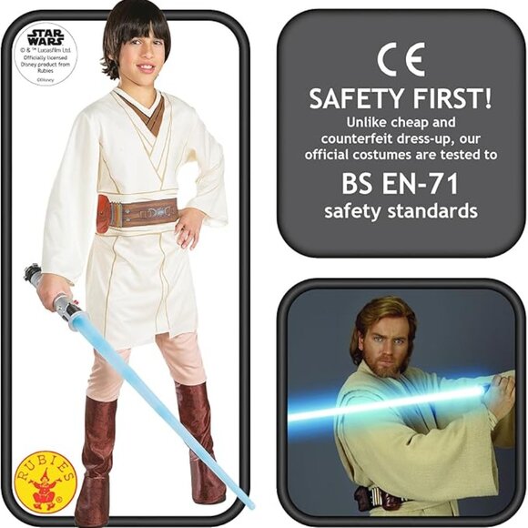 Star Wars Child's Obi-Wan Kenobi Costume Medium 8-10 NWT 🆕SHIPS FAST😮‍💨⚡🚚 - Picture 2 of 15